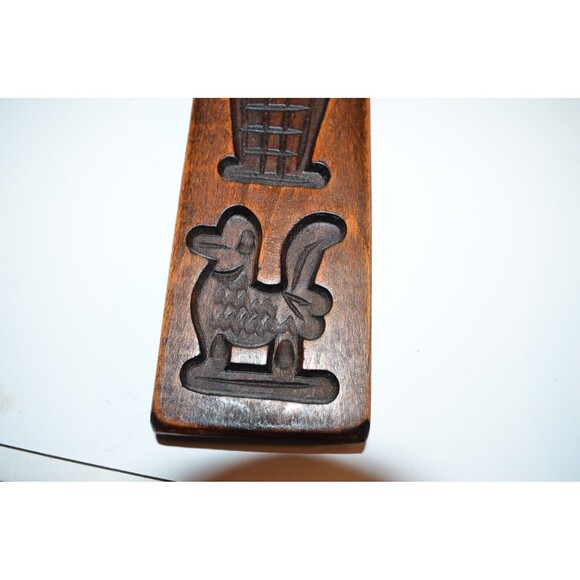 Vtg Primitive Hand Carved Wood Dutch Butter Candy Cookie Mold Springerle - Picture 5 of 9